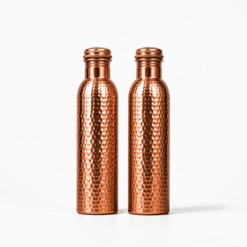 Pack Duo N7ASI – 2 Bouteilles en Cuivre Martelé | 1 Litre Chacune