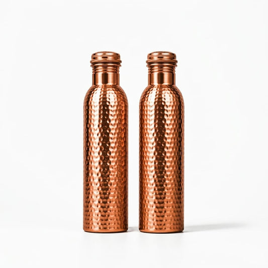 Pack Duo N7ASI – 2 Bouteilles en Cuivre Martelé | 1 Litre Chacune