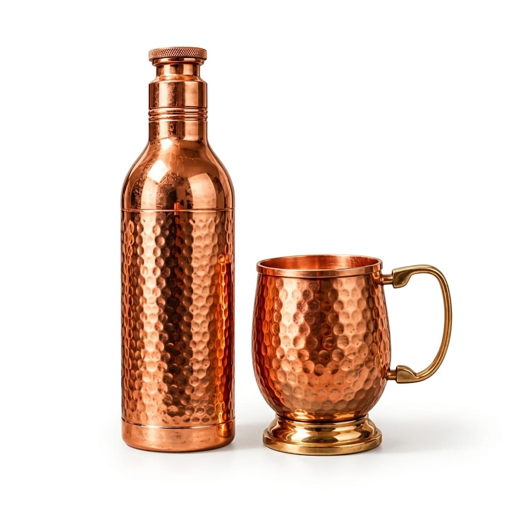 Pack Signature N7ASI — Bouteille en Cuivre Martelé 1,5 L + Mug Classique