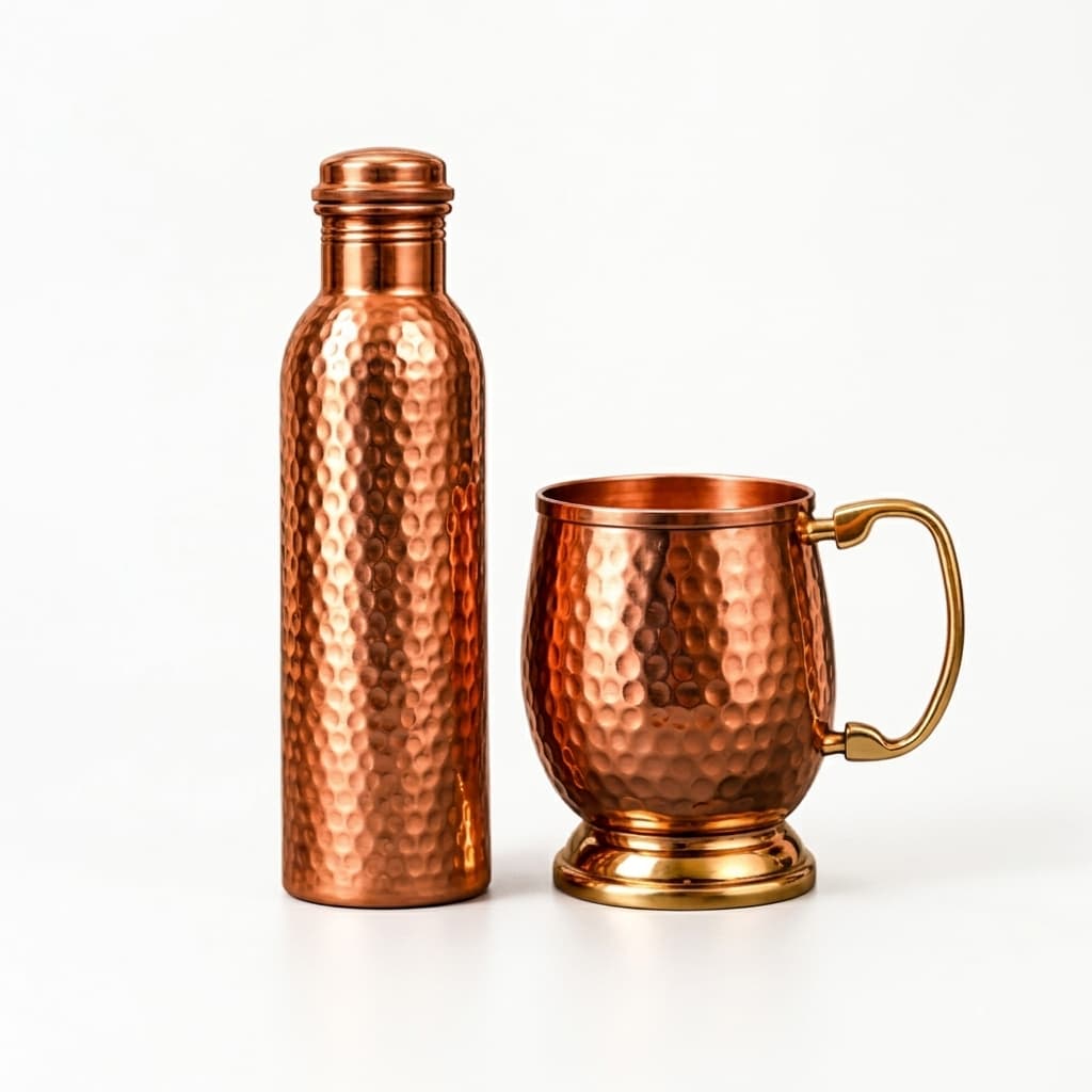 Pack Signature N7ASI — Bouteille en Cuivre Martelé 1 L & Mug Classique