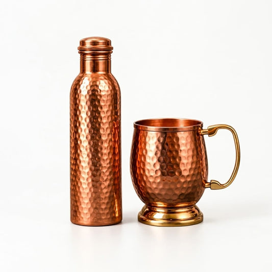 Pack Signature N7ASI — Bouteille en Cuivre Martelé 1 L & Mug Classique